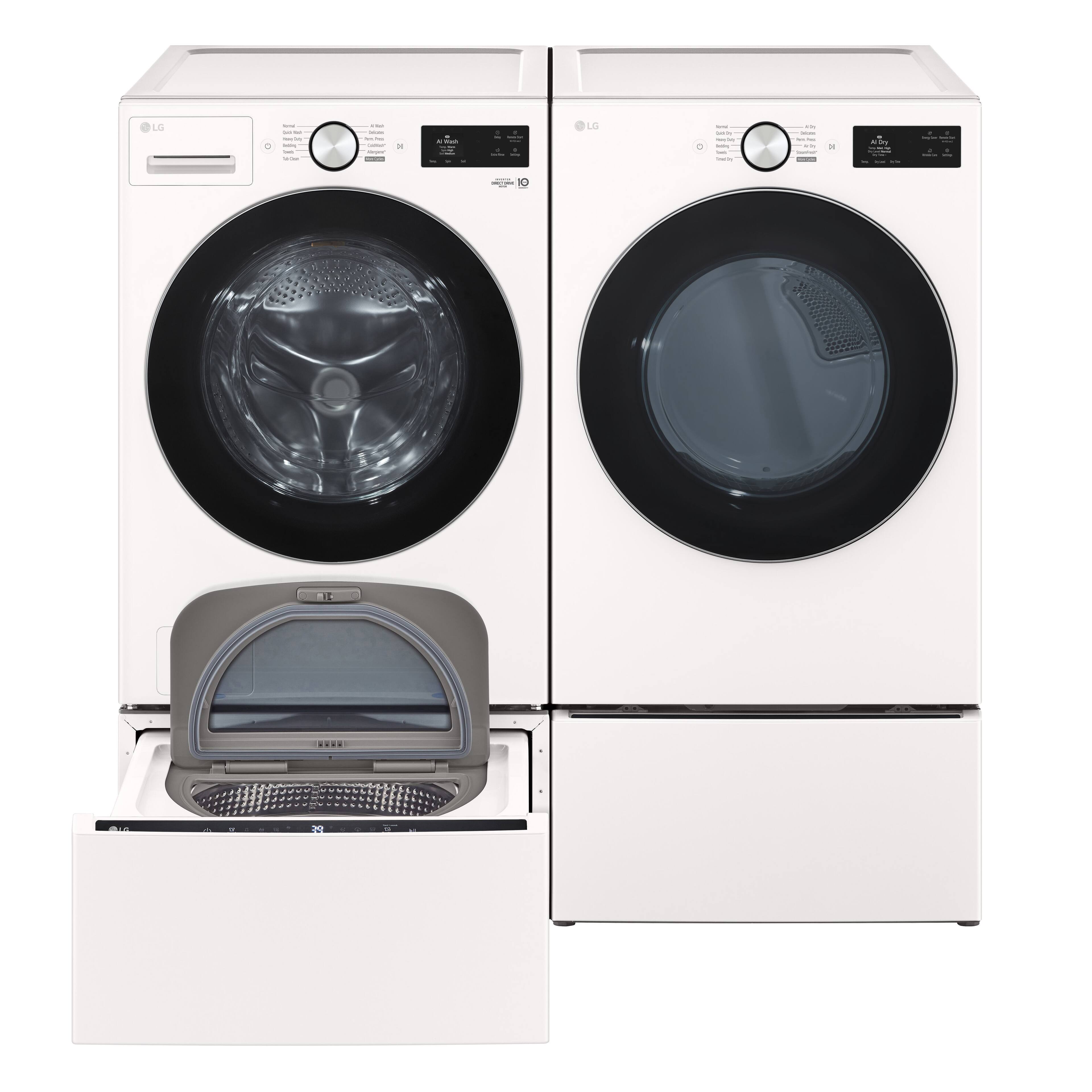 Alt View 18. LG - 5.0 Cu. Ft. High-Efficiency Stackable Smart Front Load Washer with Steam and TurboWash 360° - Alpine White.