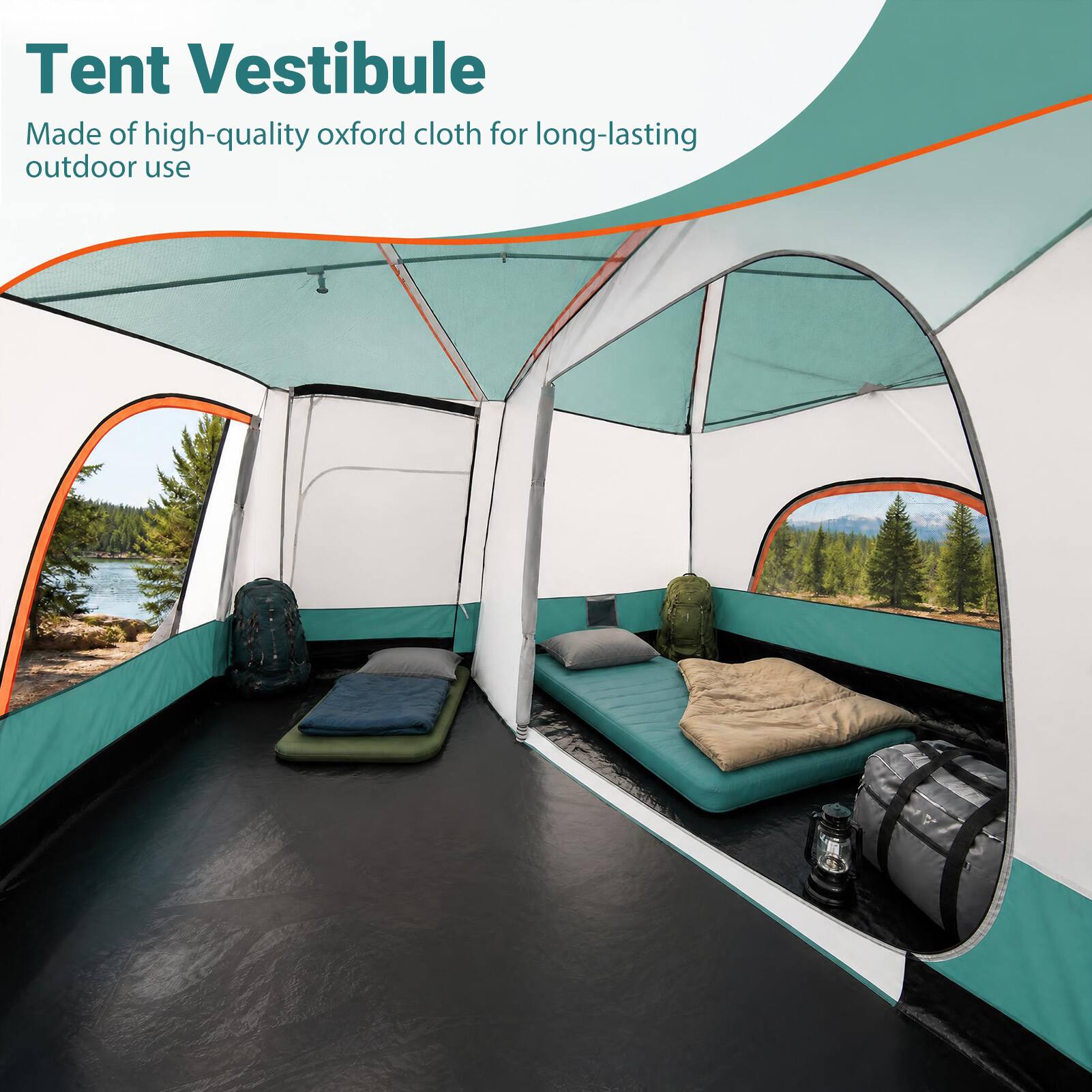 Tent Vestibule  
Made of high-quality oxford cloth for long-lasting outdoor use