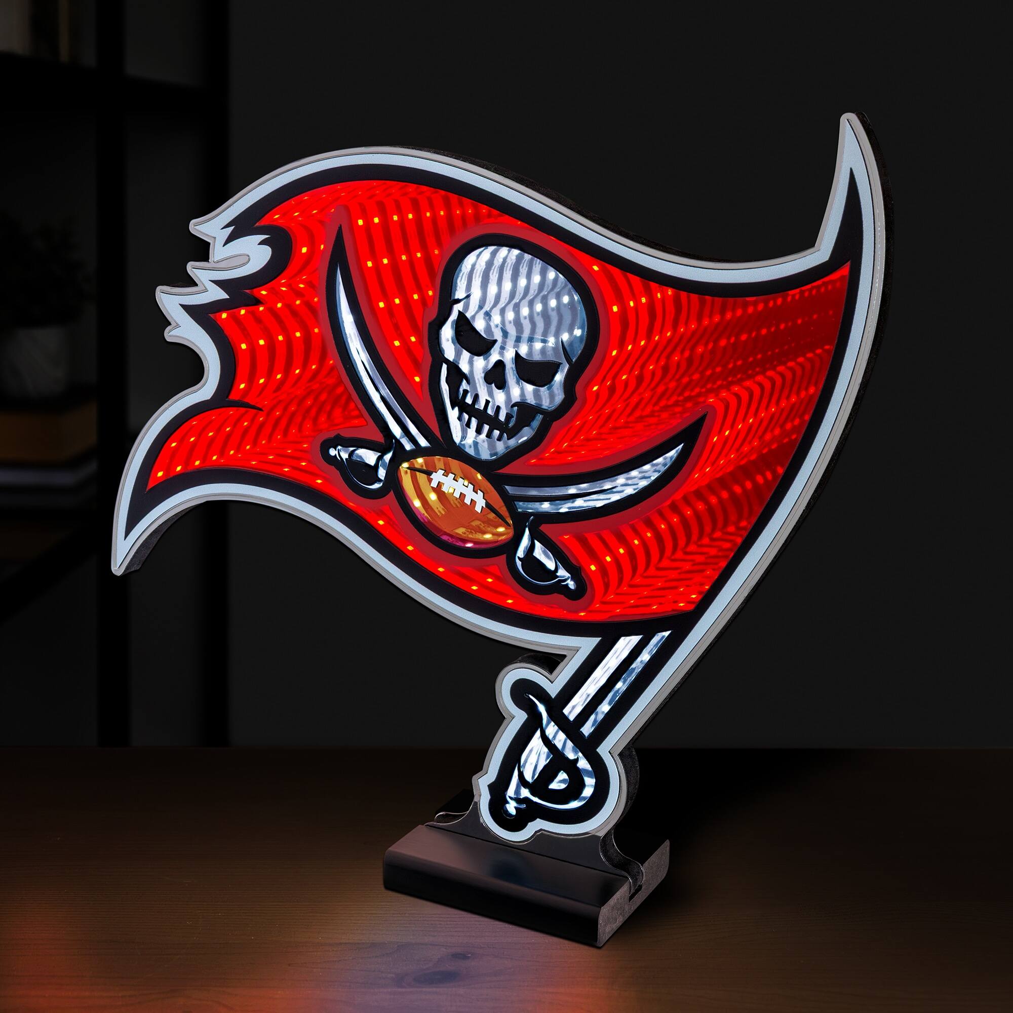 Alt View 2. Sporticulture - Tampa Bay Buccaneers LED Infinity Logo Light - Red.