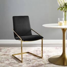 Pitch Performance Velvet Dining Armchair by Modway - Gold Black