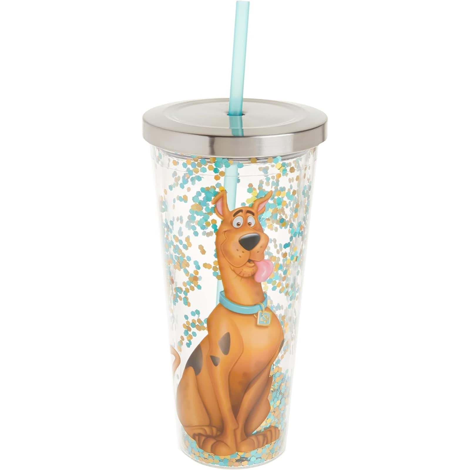 Spoontiques - Scooby Doo Double Walled Insulated Acrylic Tumbler Glitter Cup with Straw 20 ounce - Multicolor price history on PriceWatchPro