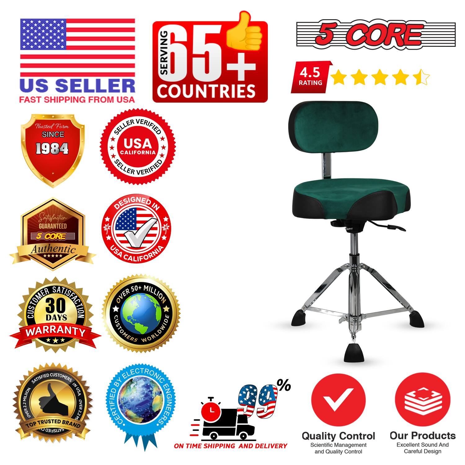 **US Seller**  
Fast Shipping from USA

**5 Core**  
4.5 Rating

**Serving 65+ Countries**

**Trusted Since 1984**

**Seller Verified**  
USA California

**Designed in USA California**

**Authentic**

**30 Days Warranty**

**Over 50+ Million Customers Worldwide**

**Top Trusted Brand**

**Certified by Electronic Engineers**

**On Time Shipping and Delivery**

**Quality Control**  
Scientific Management and Quality Control

**Our Products**  
Excellent Sound and Careful Design