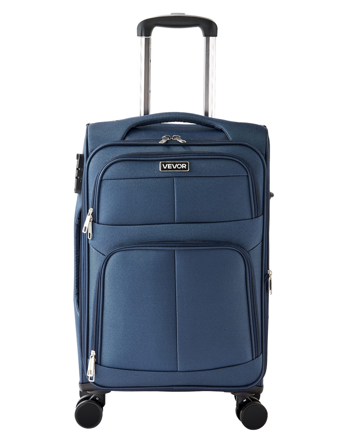 Front. VEVOR - Softside Expandable Luggage with Spinner Wheels, 20-Inch Softside Carry on Luggage - Blue.