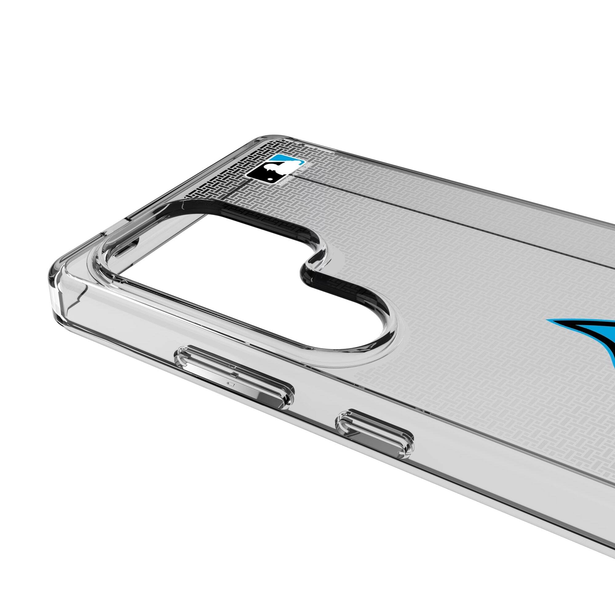 Alt View 2. Keyscaper - Miami Marlins Linen Logo Galaxy Clear Case - S25 Ultra - Multicolor.