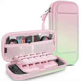 Kitcheniva - Travel Carry Case For Nintendo Switch 2 2025 Shockproof Hard Protective Cover - Pink Green