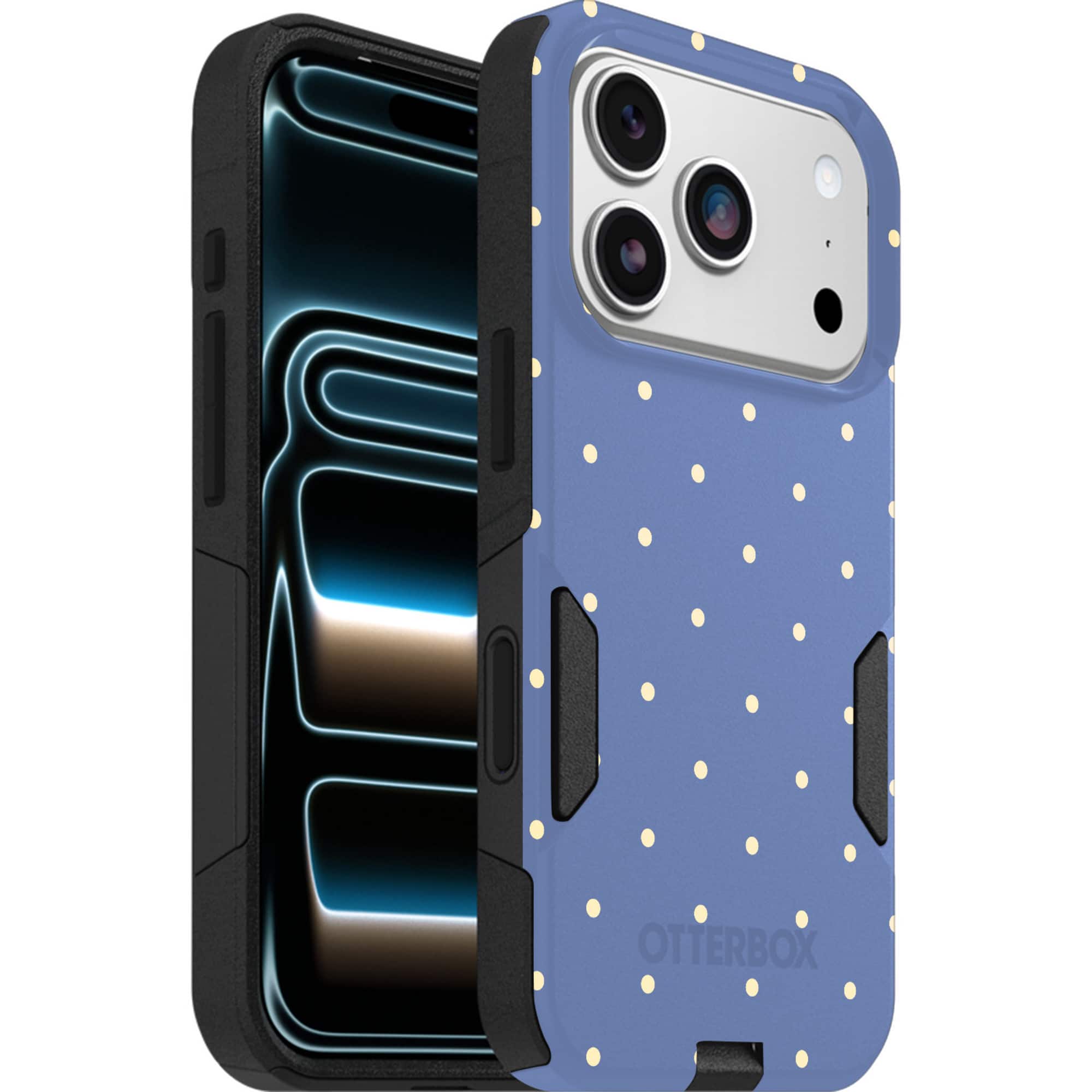 OtterBox - Artist Edition MagSafe Commuter Series Case for iPhone 17 Pro - Blue Polka Dots