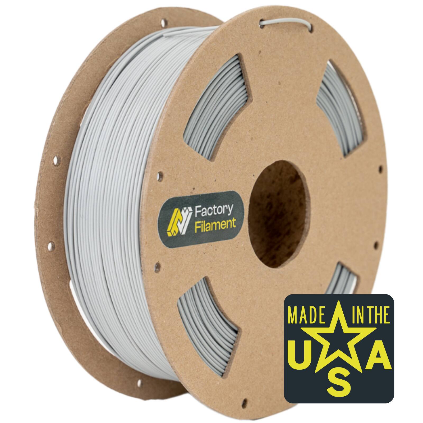 Factory Filament - 1.75mm Cool Grey PLA 3D Printer Filament, 1 KG Spool, Dimensional Accuracy +/-0.02 mm
