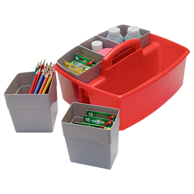 Alt View 8. Storex - Large Caddy with Sorting Cups, Red, 2 Pack - Red.