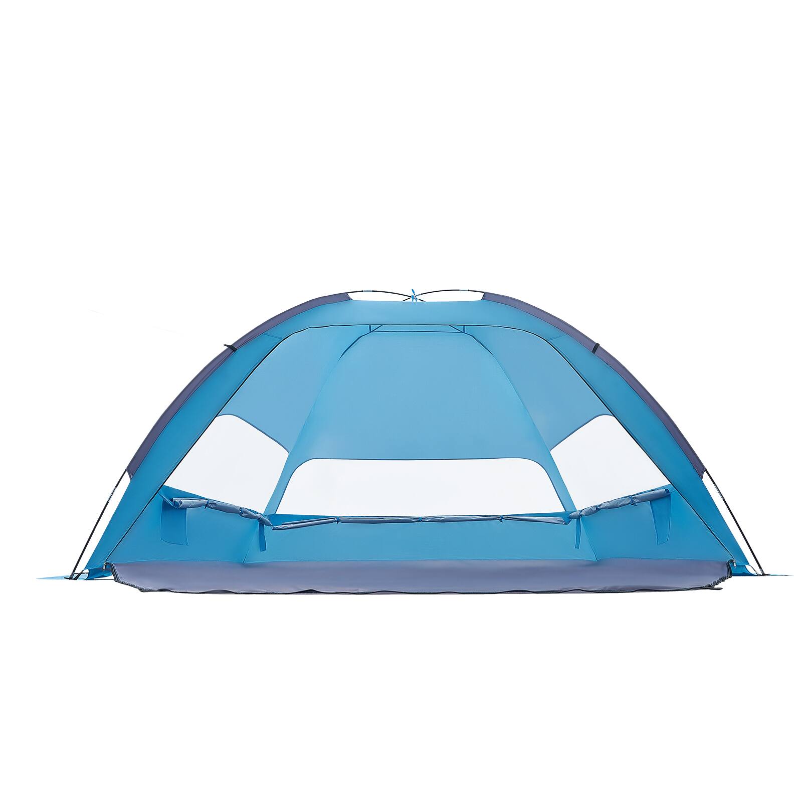Alt View 5. VEVOR - Beach Tent Sun Shelter for 6 Person, UPF 50+ Protection, Portable Sun Shade Canopy with Carrying Bag & Sand Pockets - Blue + Grey.