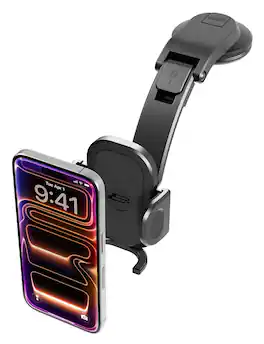 Bracketron - TripGrip Low-Profile Dash Mount – Flexible Gooseneck, One-Button Expansion, 360° Rotation - Black