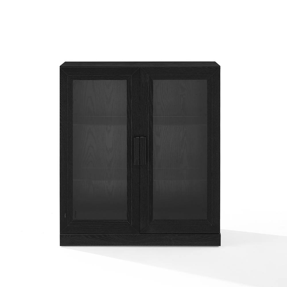 Alt View 1. Crosley Furniture - Essen Stackable Glass Door Kitchen Pantry Storage Cabinet - Black.