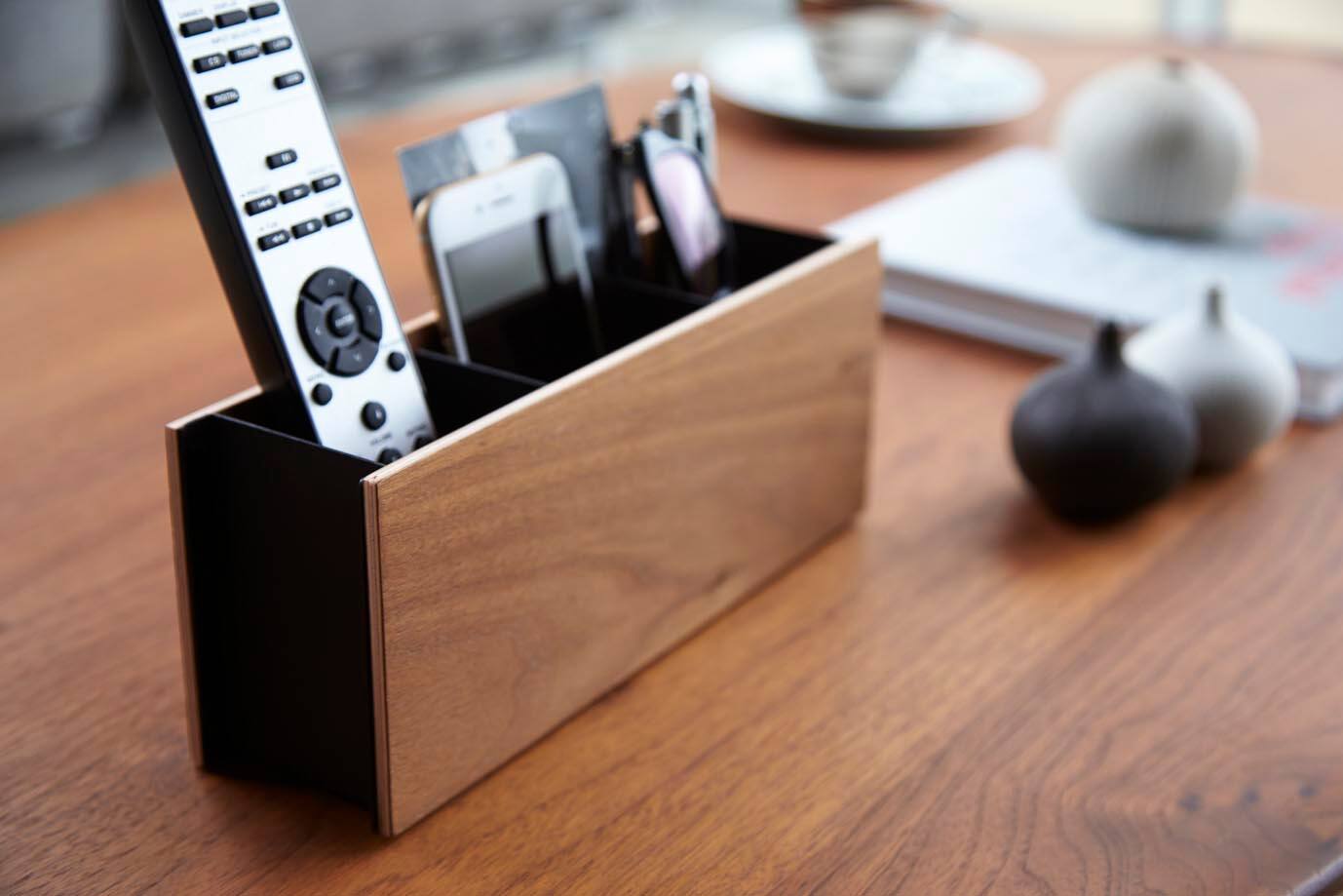 Alt View 1. Yamazaki Home - Desk Organizer - Small - Walnut.