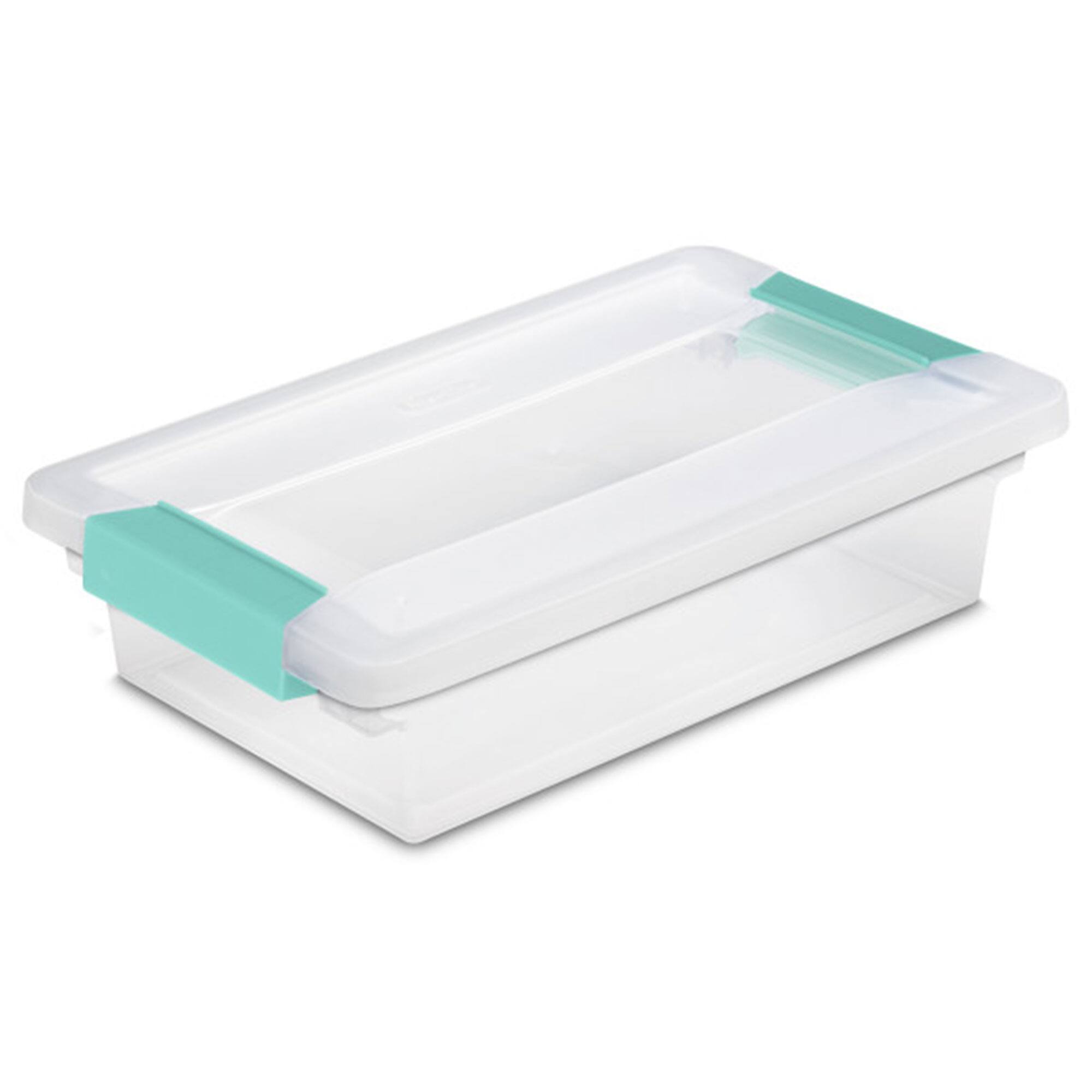 Front. Sterilite - Sterilite Small Clip Box Clear Storage Tote Container with Latching Lid, 24 Pack.