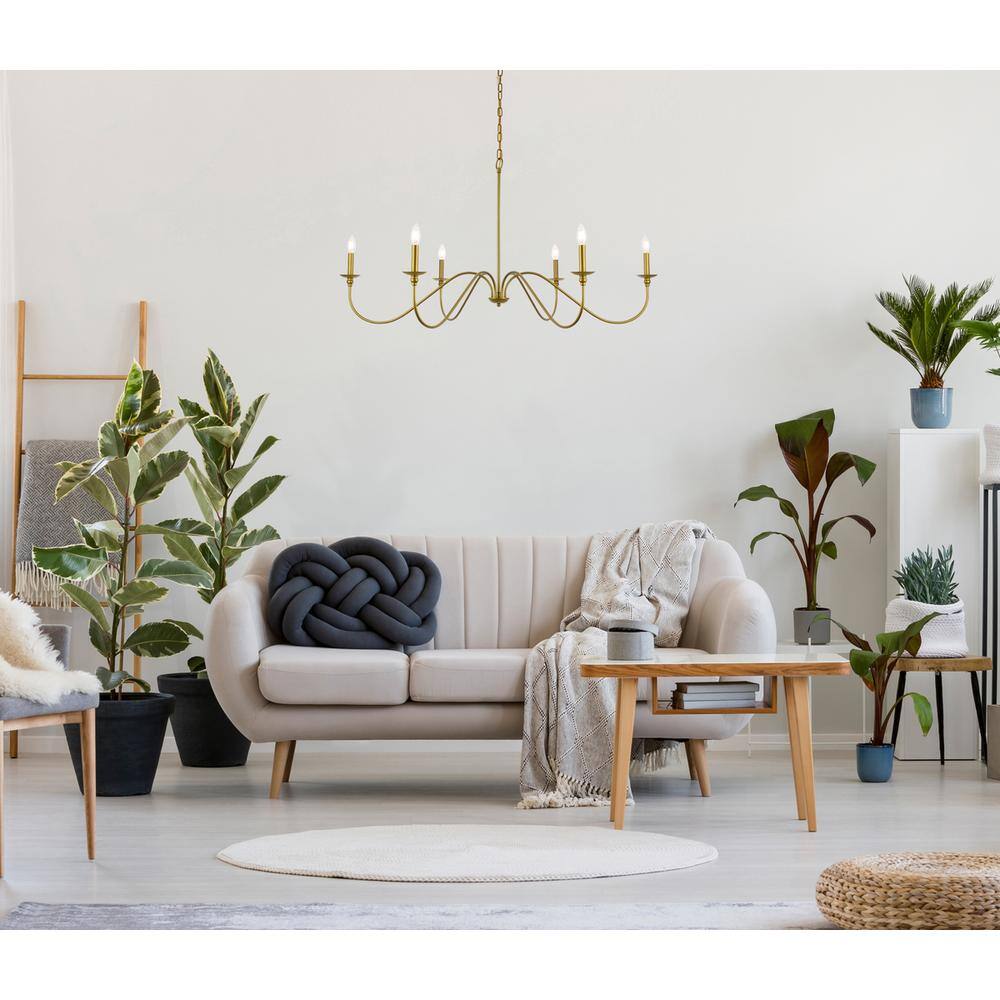 Front. Living District - Rohan 48 inch chandelier in brass - Brass.