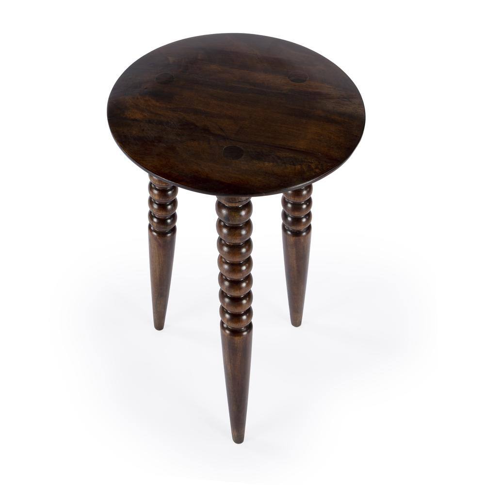 Back. Butler Specialty - Fluornoy Wood Side Table - Medium Brown.