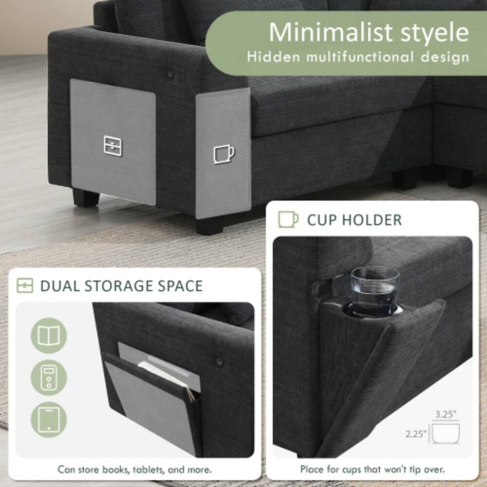 Minimalist style Hidden multifunctional design CUP HOLDER DUAL STORAGE SPACE 3.25" 2.25" Can store books, tablets, and more. Place for cups that won't tip over.