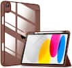 Front. DTTO - Case for iPad (A16) 11-inch 2025 and iPad 10th Generation 10.9 Inch 2022, Clear Back and TPU Shockproof Frame Cover - Brown.