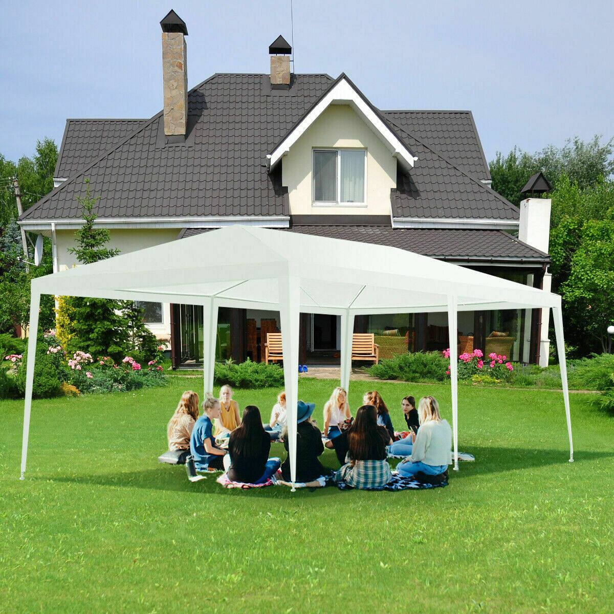 Alt View 2. Gymax - Gymax 10'x20' Outdoor Canopy Weather-resistant Tent Wedding Party Tent 6 Sidewalls W/Carry Bag - White.