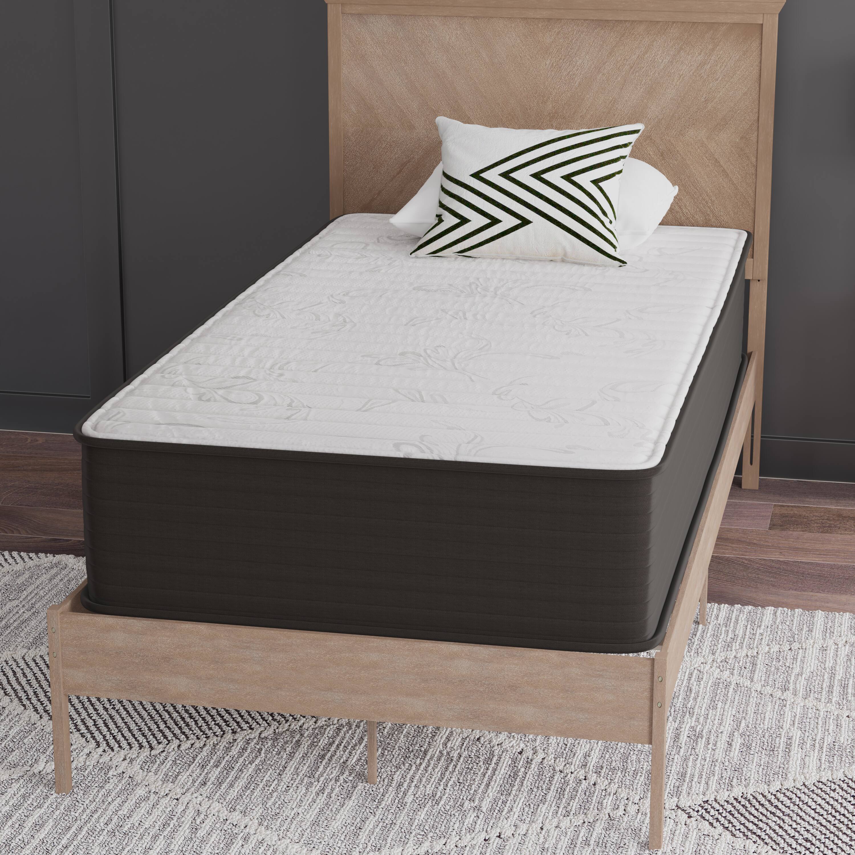 Alt View 5. Emma + Oliver - Drift 12 Inch Hybrid Mattress, High Density Foam and Pocket Spring Mattress in a Box, CertiPur-US Certified Foam - White/Gray.