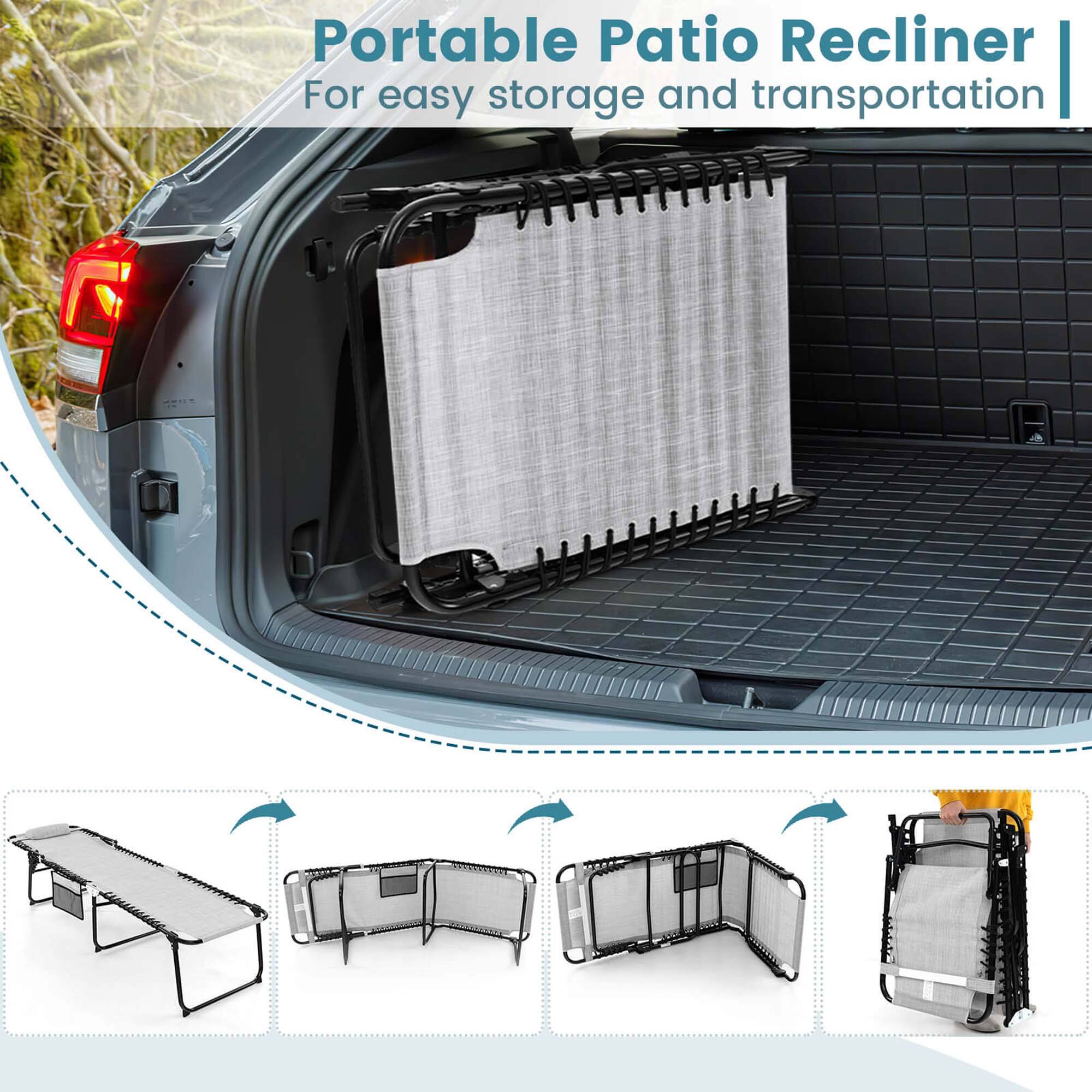 Portable Patio Recliner
For easy storage and transportation