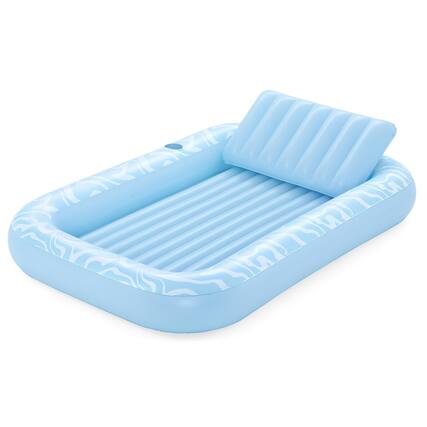 Front. Bestway - H2OGO! Sun-Kissed Tanning Lounge, 6'8" x 54" x 10" XL Inflatable Pool Float - Blue.