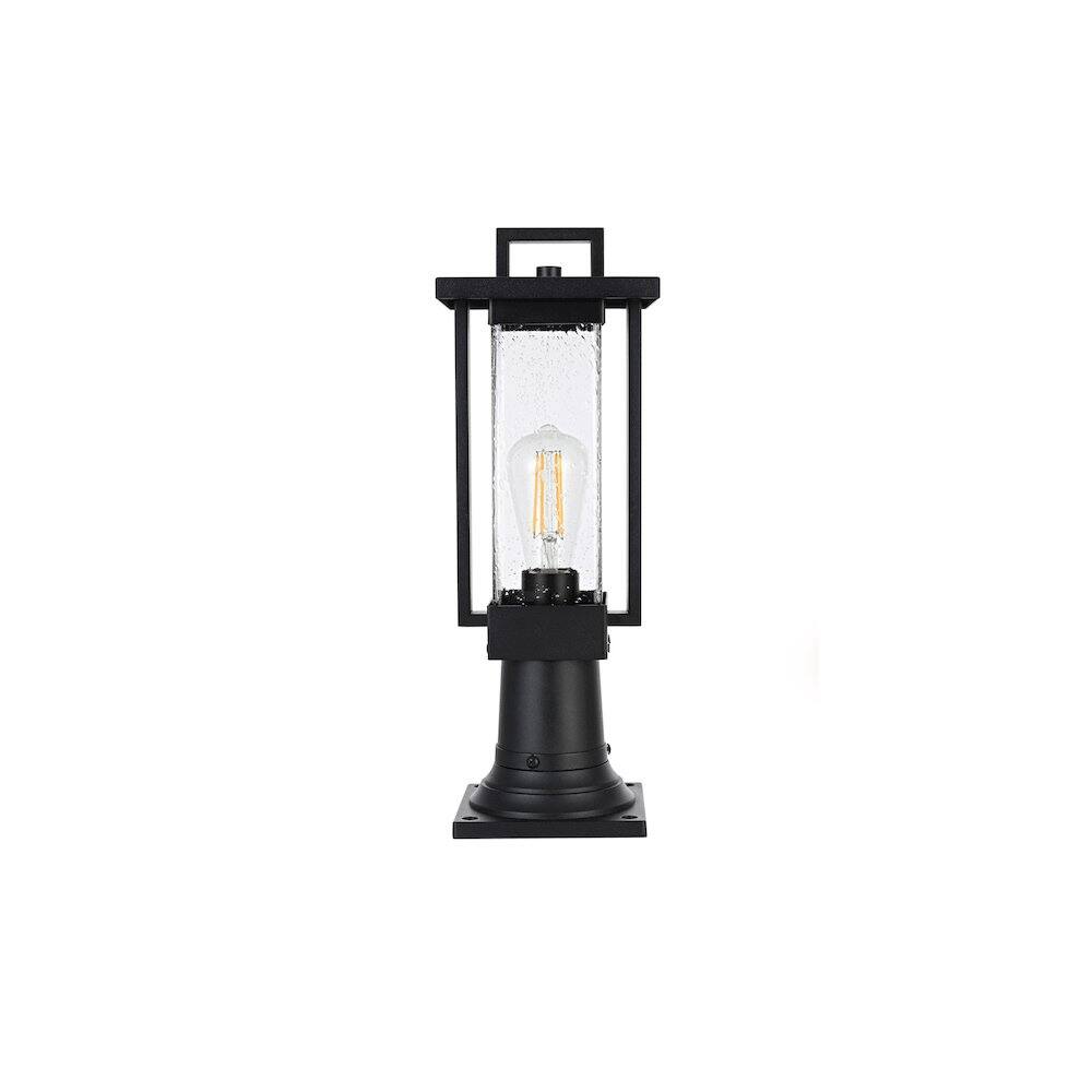 Back. Elegant Lighting - Tilton 7 inch Outdoor Pendant in Black - Black.