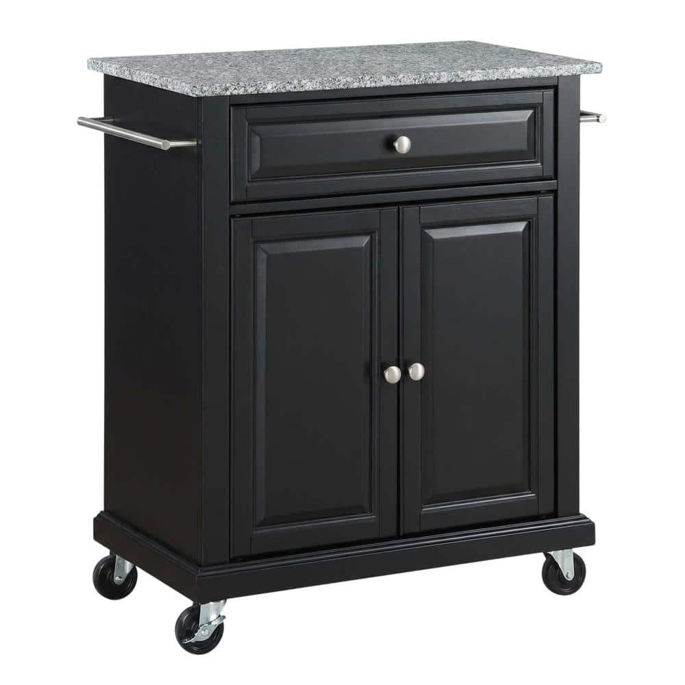 Crosley Furniture - Compact Granite Top Kitchen Cart - Black