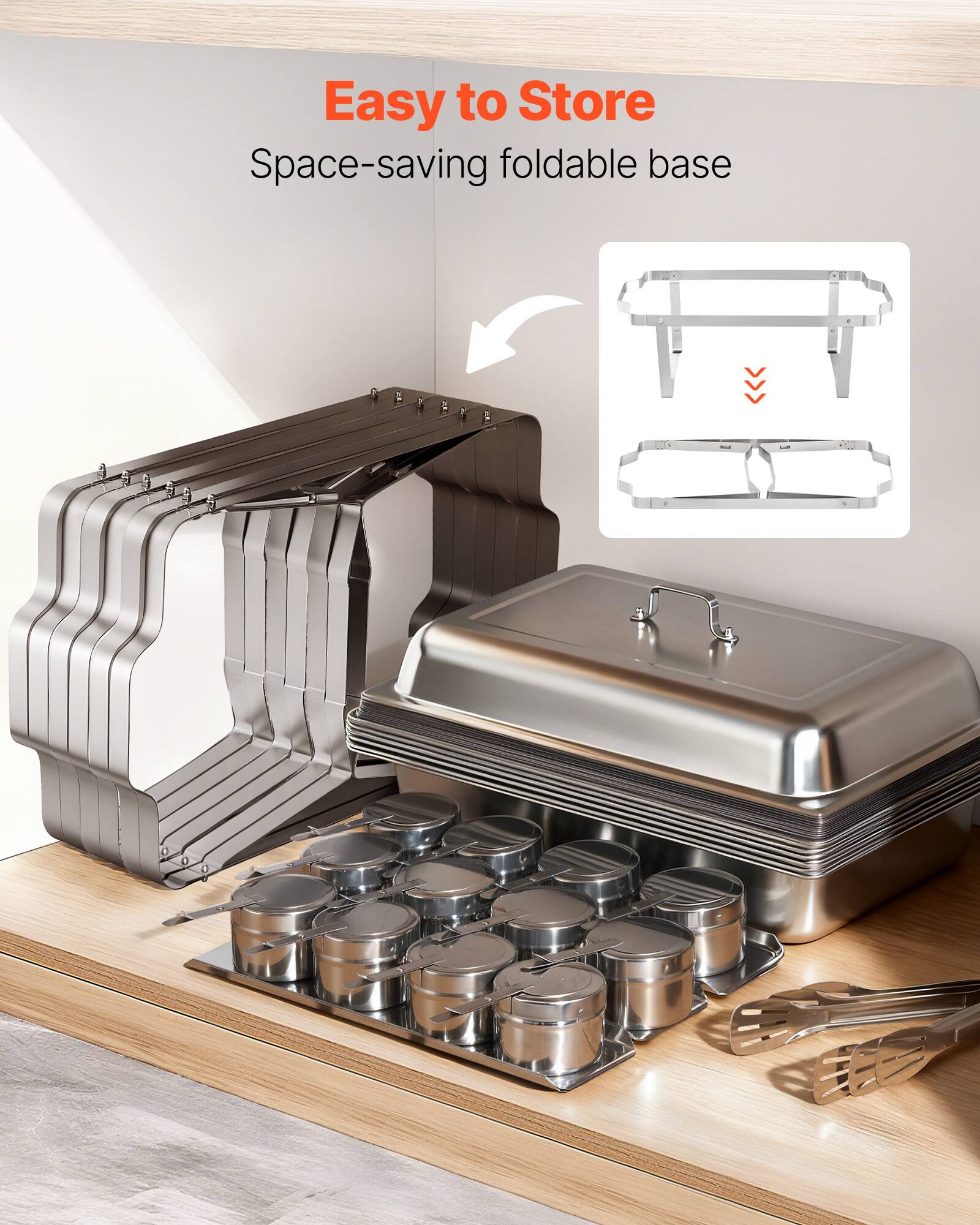 Easy to Store  
Space-saving foldable base