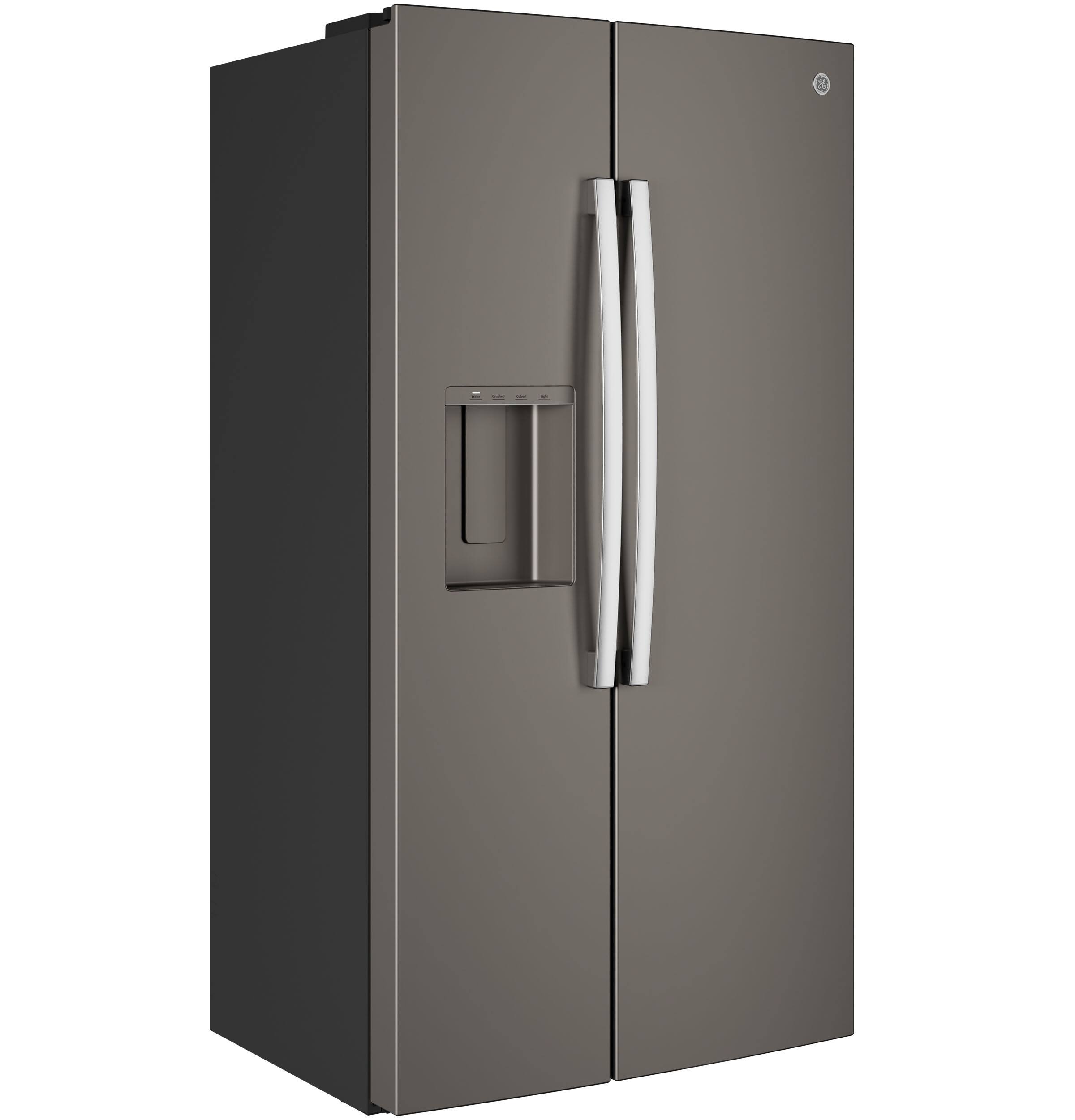 Alt View 34. GE - 36 in. Wide 23.6 Cu. Ft. Counter-Depth Side-By-Side Refrigerator with Extra Tall Dispenser and In-Door Icemaker - Slate.