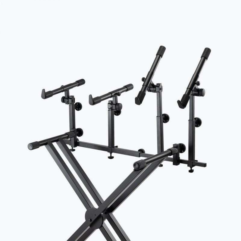 Angle. On Stage Stands - On-Stage KSA8500 Deluxe Keyboard Tier (Multi-Level Keyboard Support for Stacking Digital Pianos, MIDI Controllers, - Black.