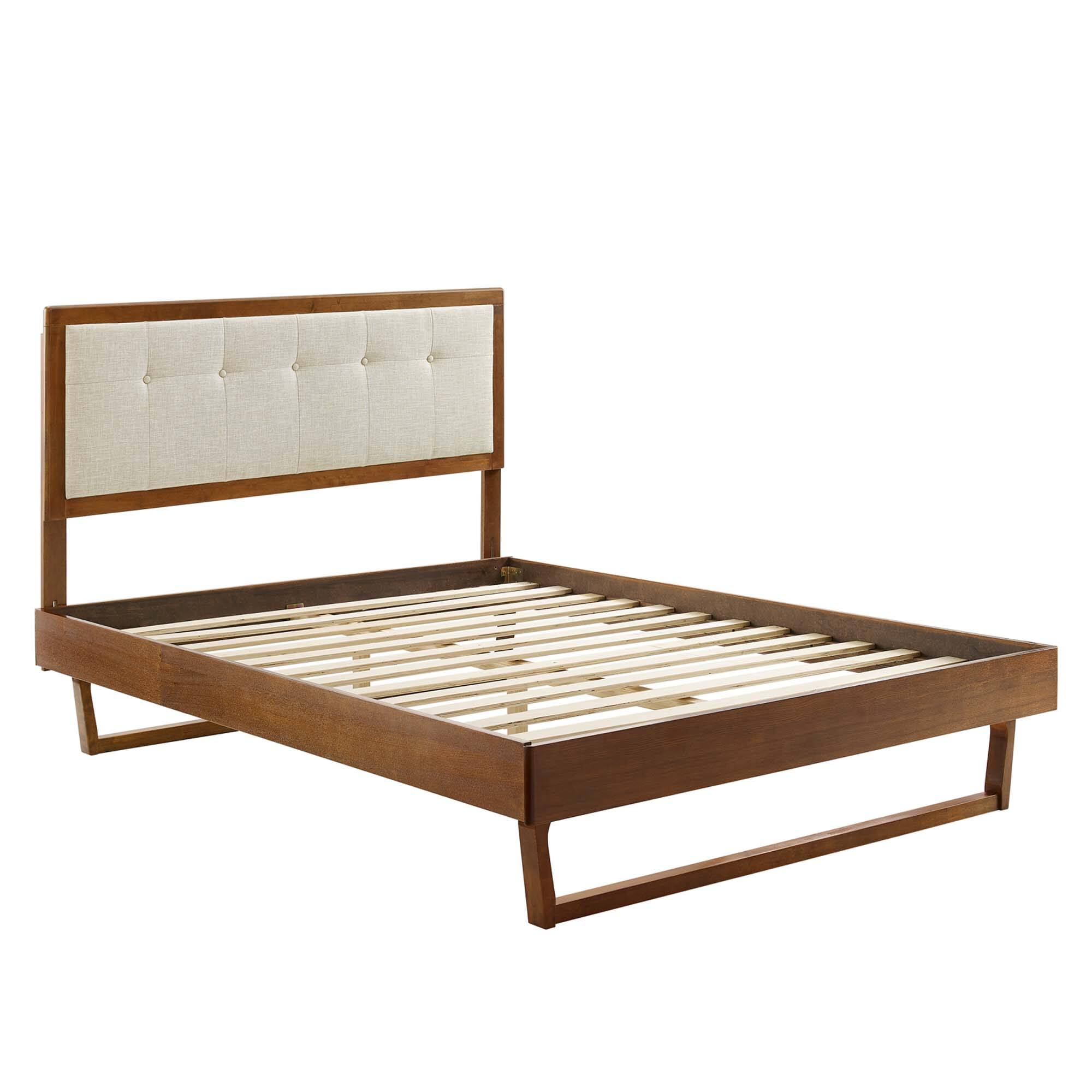 Alt View 7. Modway - Willow Wood Queen Platform Bed With Angular Frame - Brown.