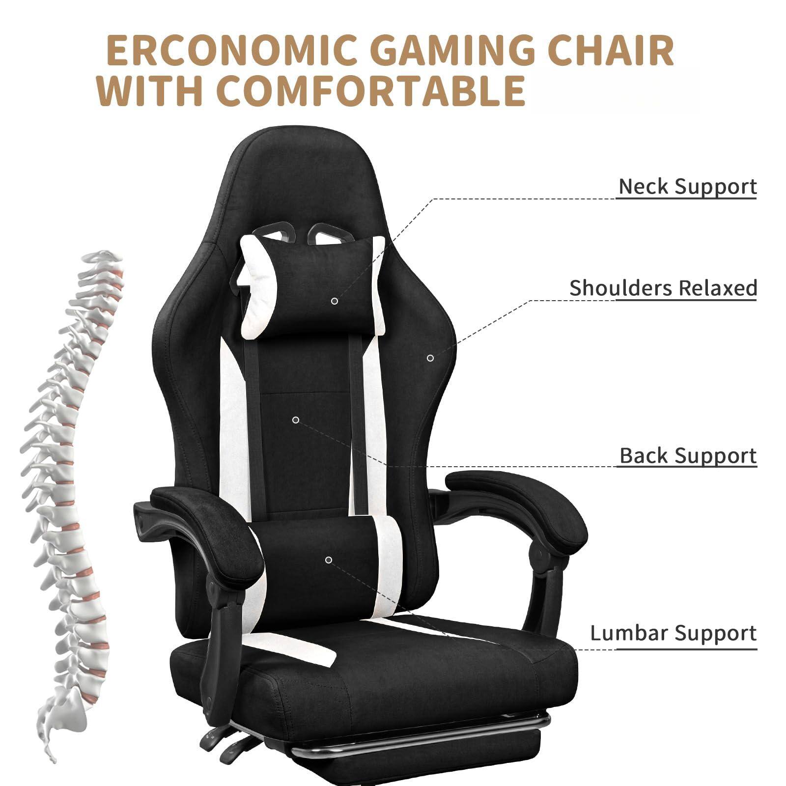 ERCONOMIC GAMING CHAIR WITH COMFORTABLE

- Neck Support
- Shoulders Relaxed
- Back Support
- Lumbar Support