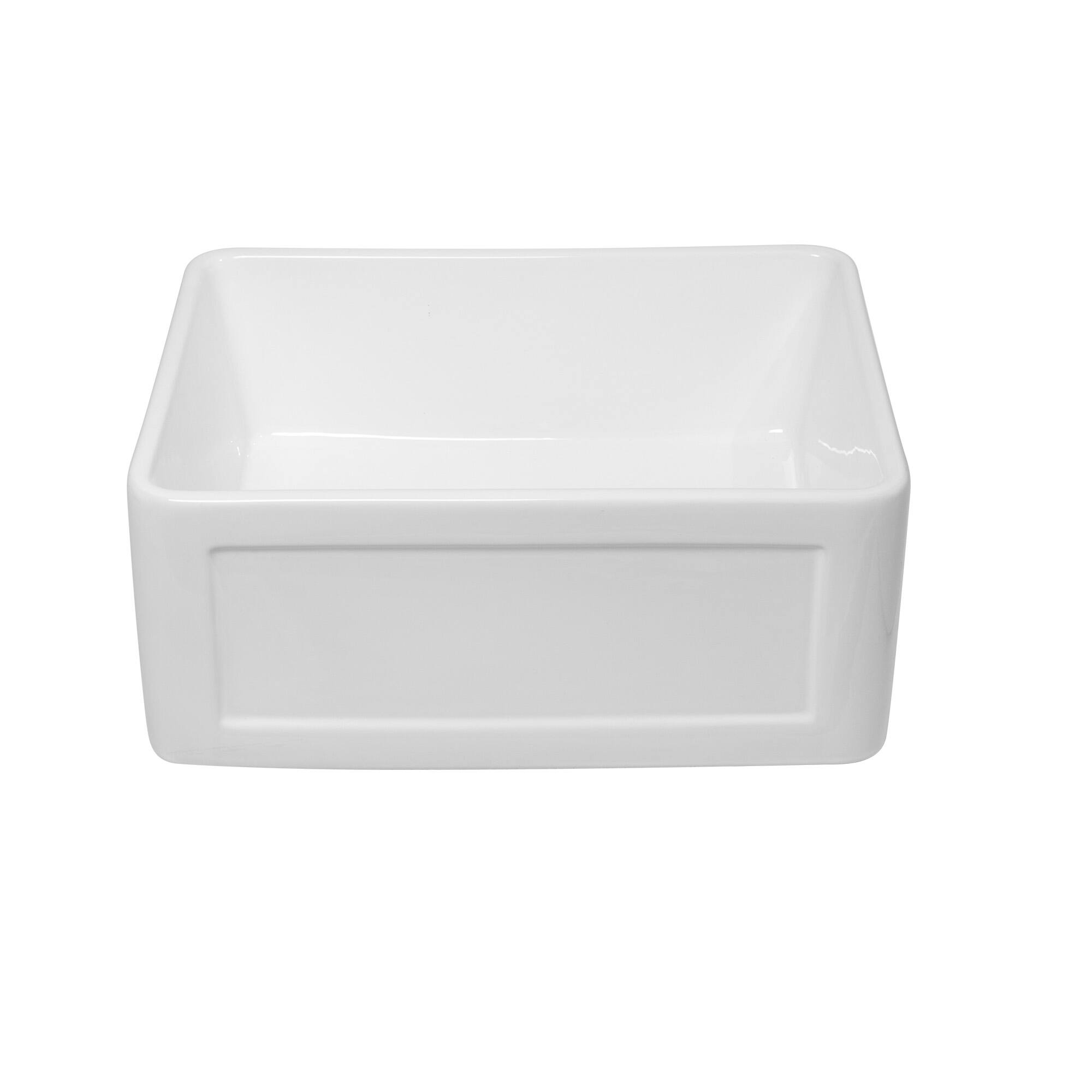 Alt View 5. Siljoy - Small Farmhouse Sink - 24 x 18 x 10" Kitchen Sink White Apron-Front Ceramic Single Bowl Reversible Laundry Room Sink - White.