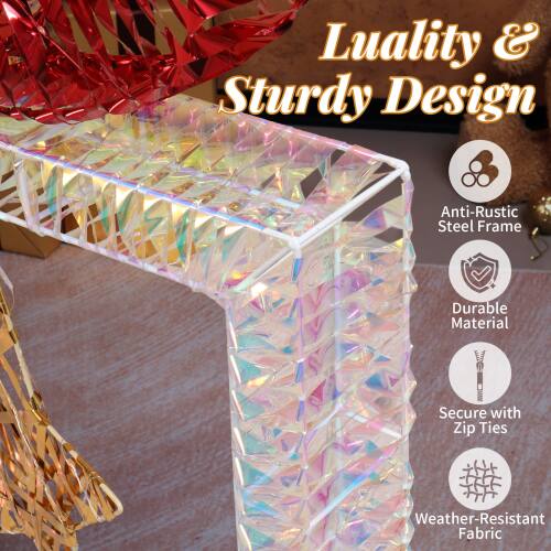 Luality & Sturdy Design  
Anti-Rustic Steel Frame  
Durable Material  
Secure with Zip Ties  
Weather-Resistant Fabric