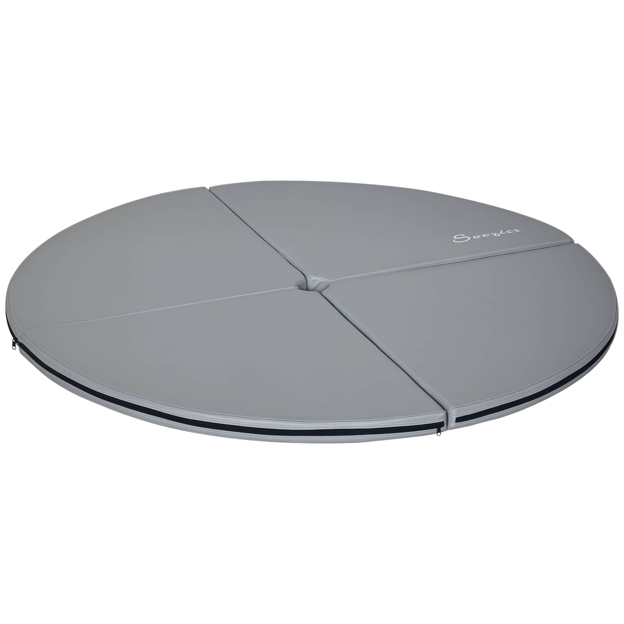 Soozier - Pole Dance Mat, 2"T x 5'W Folding Pole Crash Mat for Home, Lightweight and Foldable - Light Gray