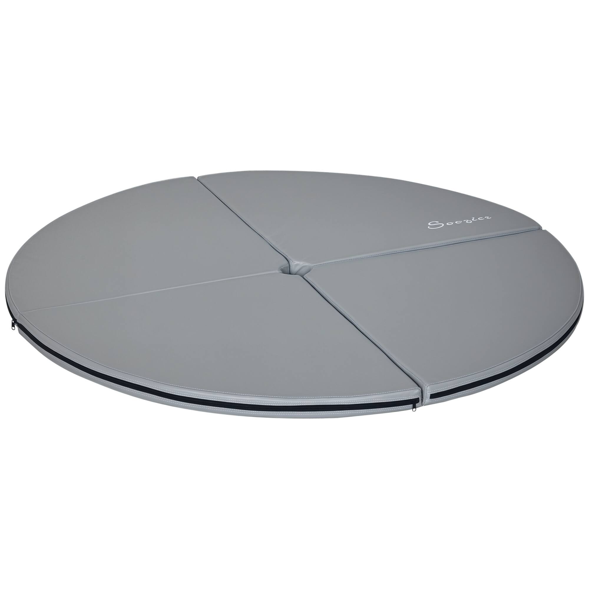 Front. Soozier - Pole Dance Mat, 2"T x 5'W Folding Pole Crash Mat for Home, Lightweight and Foldable - Light Gray.