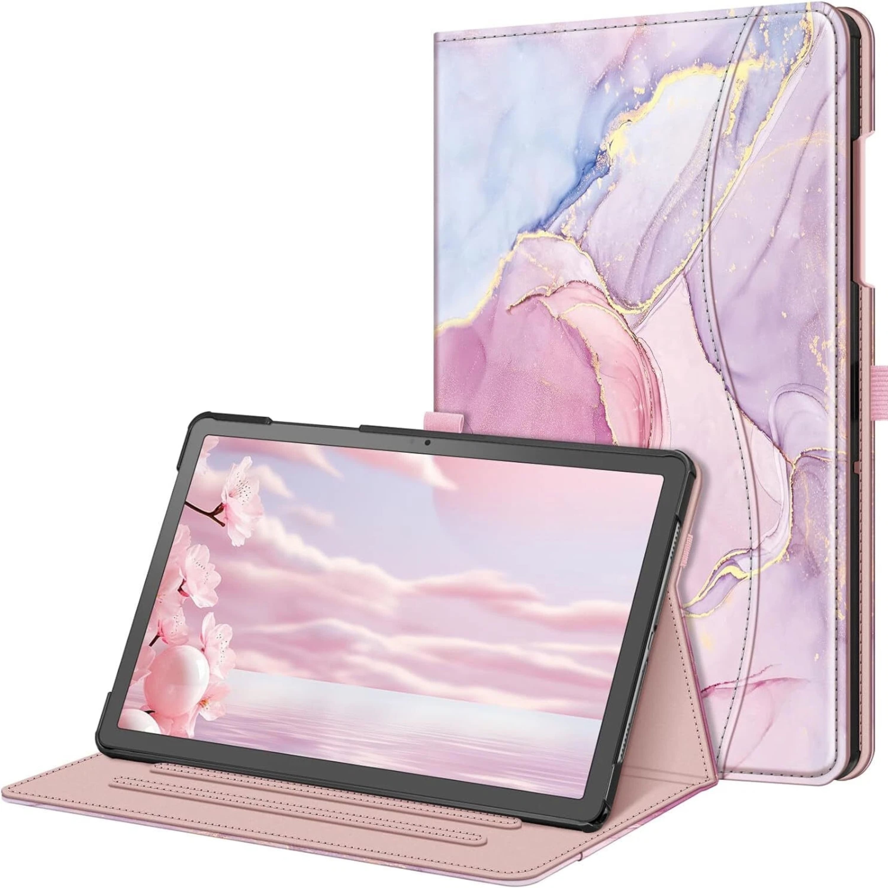 Front. Kitcheniva - Multi Angle Stand Protective Case Cover For 11'' Samsung Galaxy Tab A9+ Dreamy Marble - Dreamy Marble.