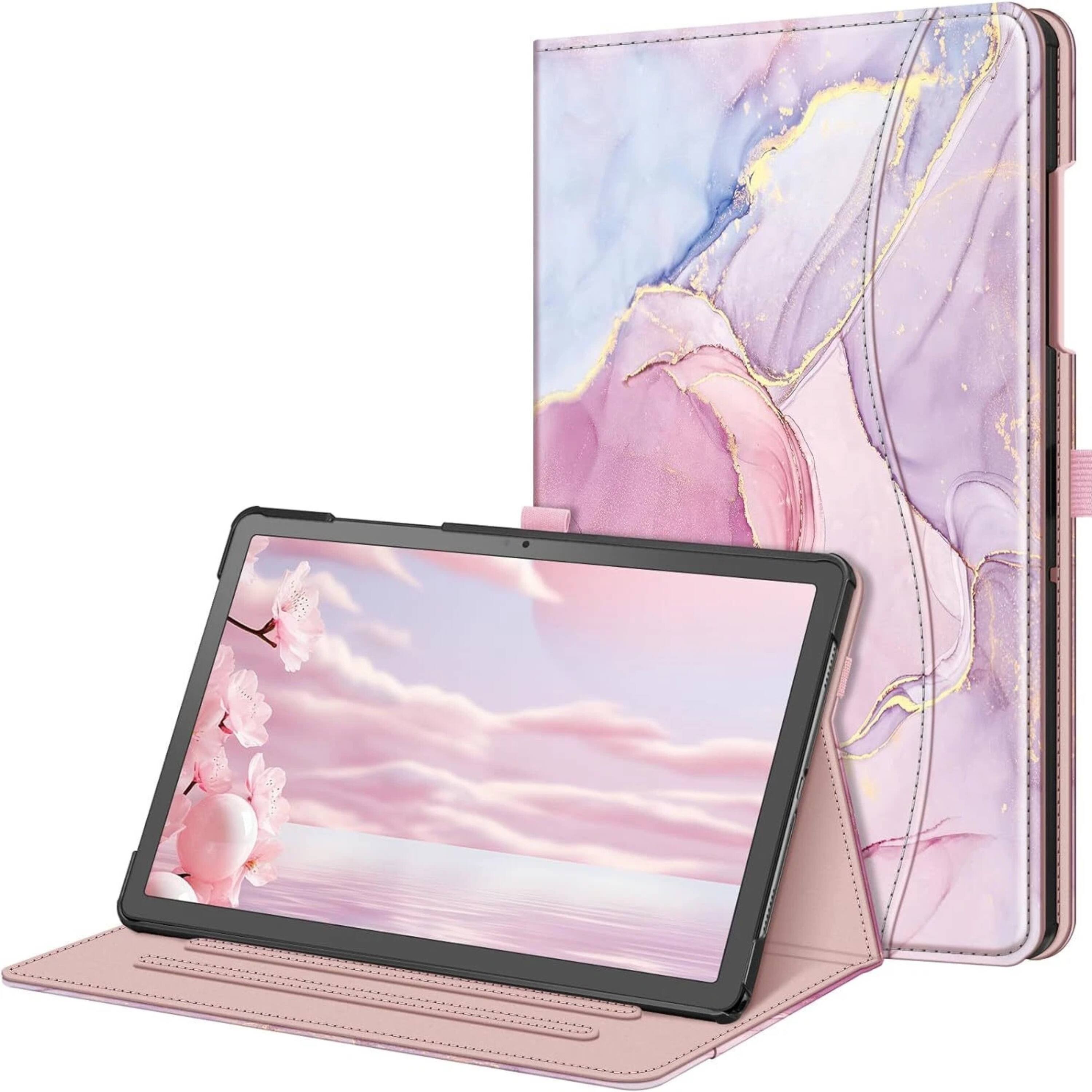 Front. Kitcheniva - Multi Angle Stand Protective Case Cover For 11'' Samsung Galaxy Tab A9+ Dreamy Marble - Dreamy Marble.