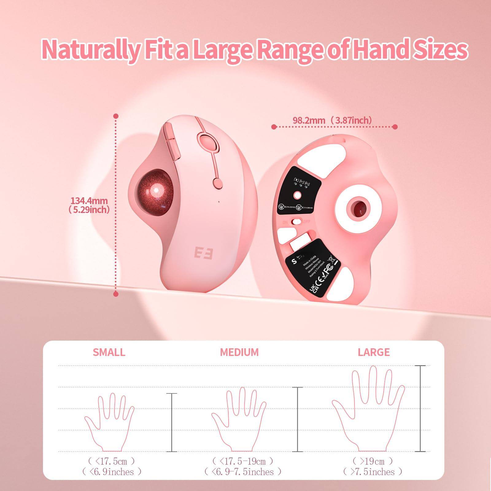 Naturally Fit a Large Range of Hand Sizes

98.2mm (3.87inch)  
134.4mm (5.29inch)

SMALL  
(<17.5cm)  
(<6.9 inches)

MEDIUM  
(<17.5-19cm)  
(<6.9-7.5 inches)

LARGE  
(>19cm)  
(>7.5 inches)