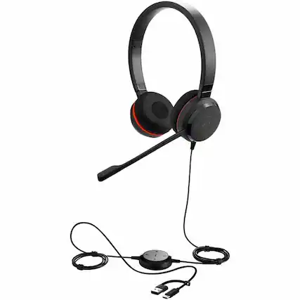 Front. Jabra - Jabra Evolve 30 II - USB-C/A, MS Stereo - Microsoft Teams Certification - Stereo - USB Type A, USB Type C, Mini-phone - Black.