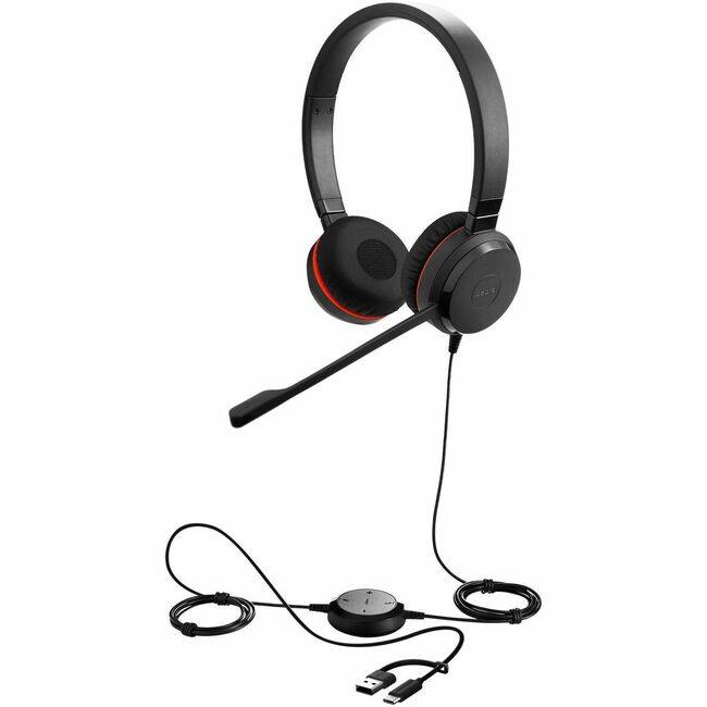 Front. Jabra - Jabra Evolve 30 II - USB-C/A, MS Stereo - Microsoft Teams Certification - Stereo - USB Type A, USB Type C, Mini-phone - Black.