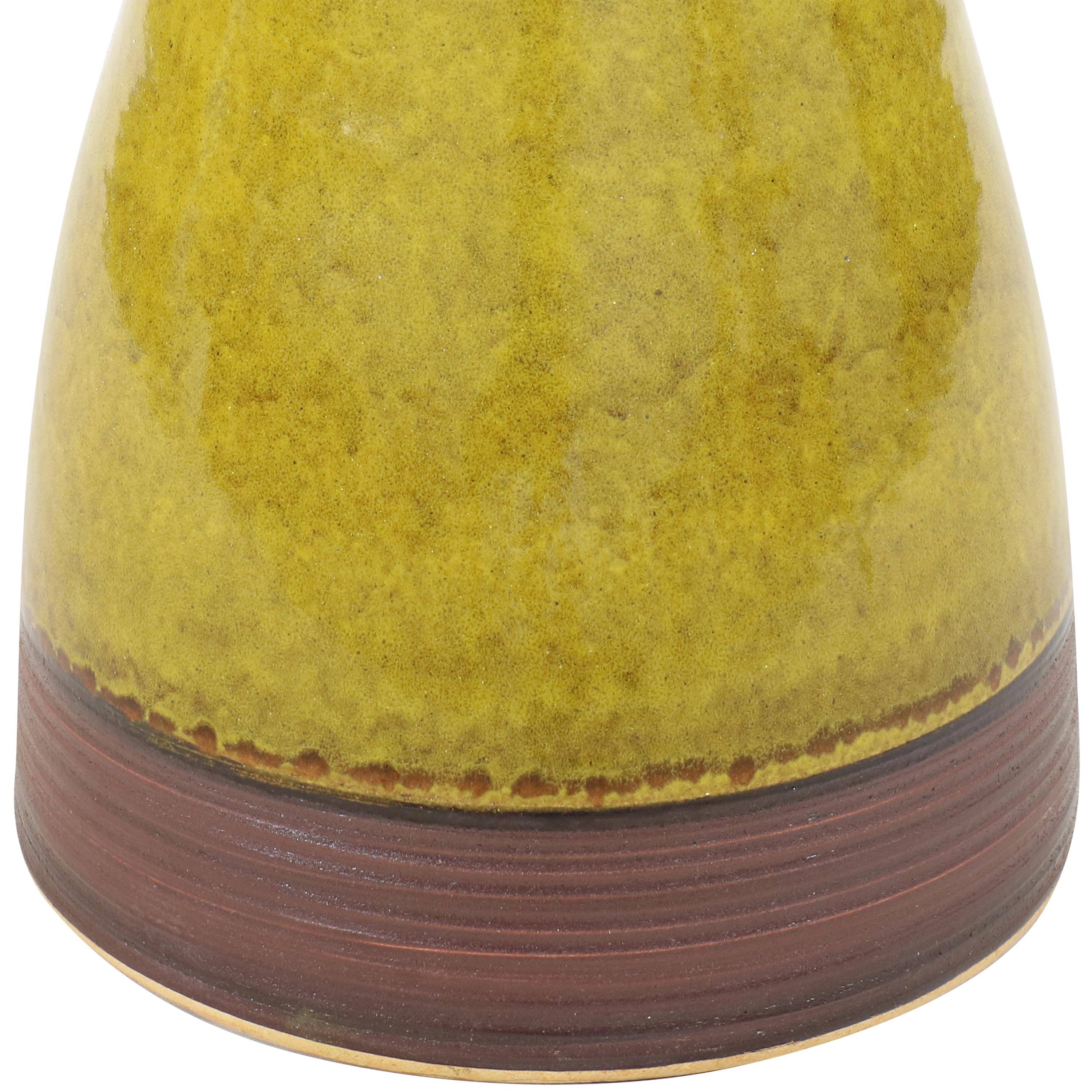Alt View 9. Sunnydaze - Duo-Tone Outdoor Glazed Ceramic Bird Bath - 21 in - Cognac Yellow.