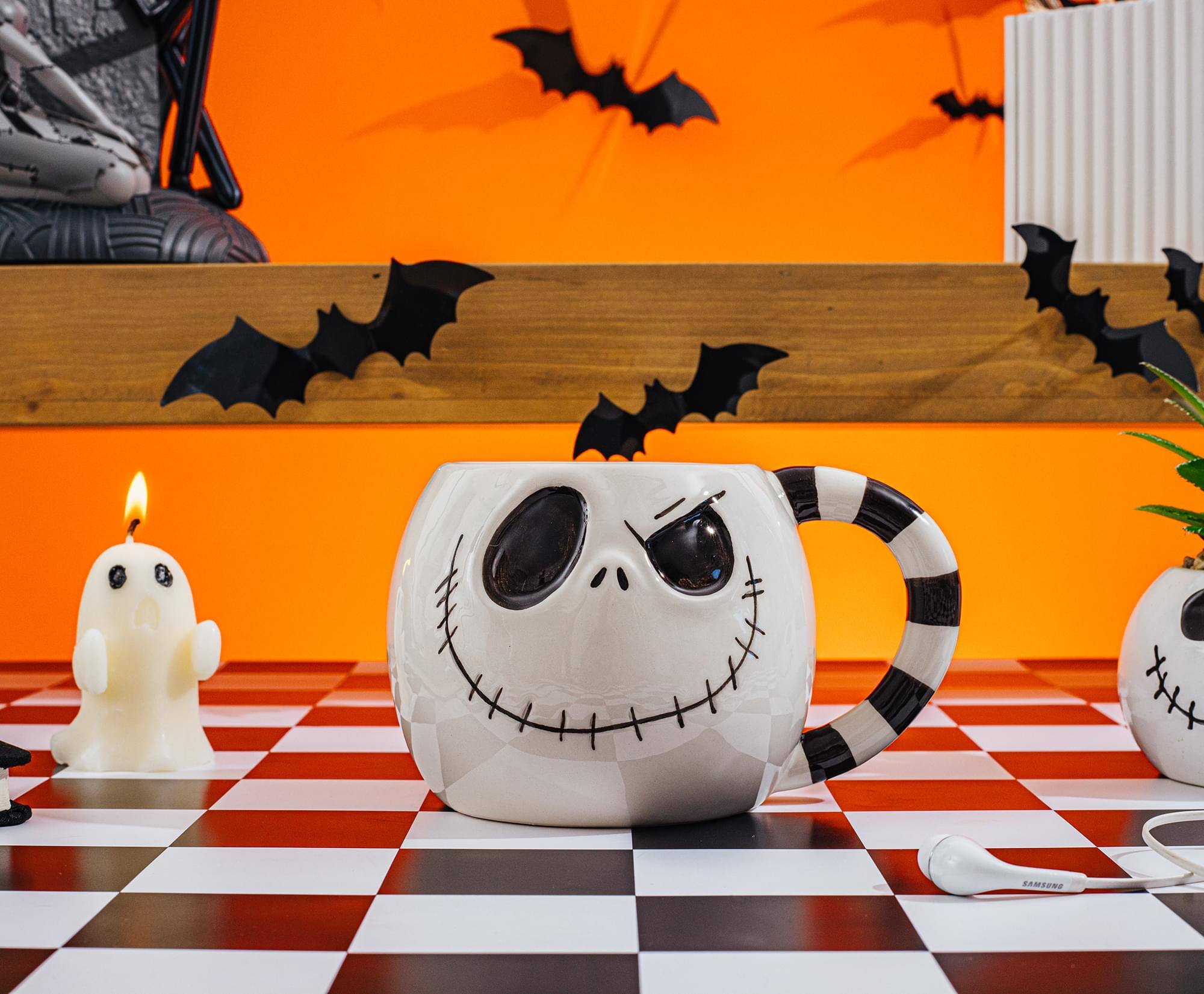 Alt View 10. Disney - Disney The Nightmare Before Christmas Jack Sculpted Ceramic Mug | 20 Ounces - White.