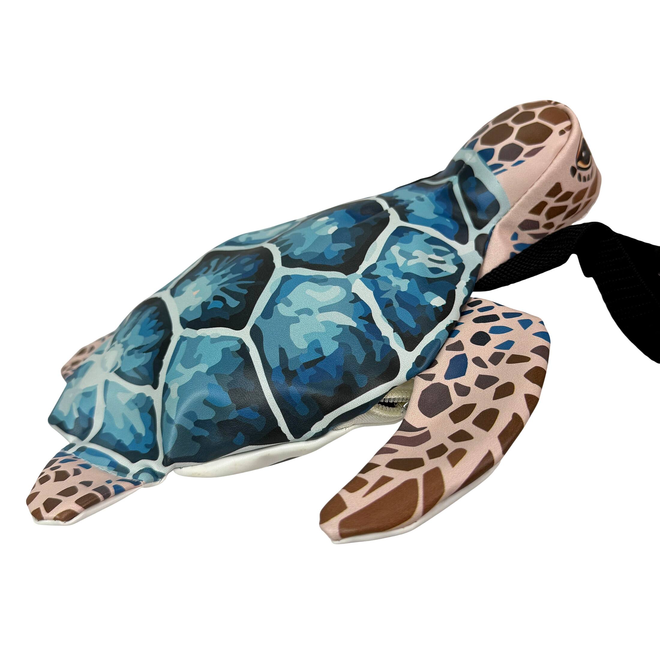 Alt View 1. Things2Die4 - Sea Turtle Crossbody Bag Blue Vinyl Adjustable Strap Women's Small Purse - Blue.