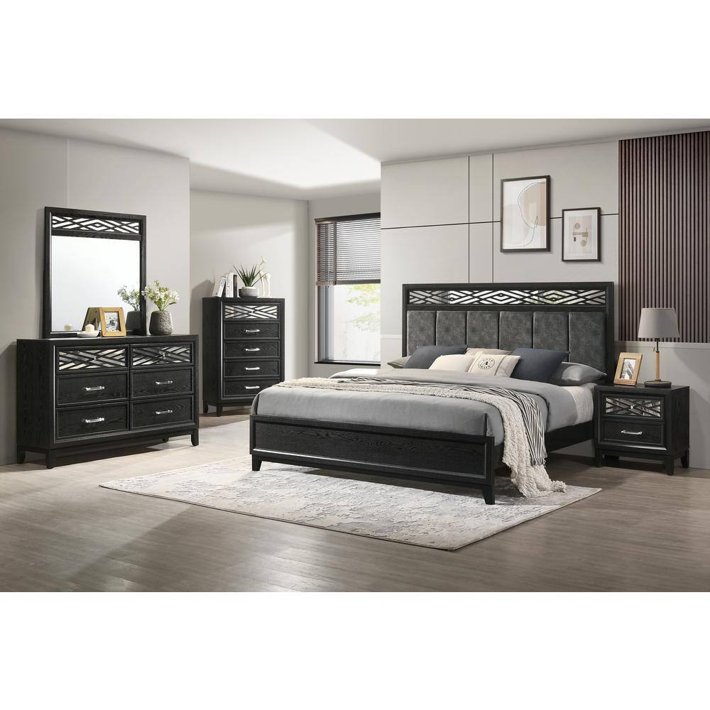 Alt View 3. New Classic Furniture - Obsidian Nightstand-Black - Black.
