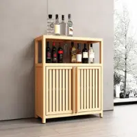 LOVMOR Metal Pantry Storage Cabinet with Freestanding Cupboard and Retractable Doors - White - Front_Zoom