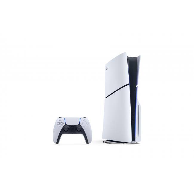 Alt View 1. Sony - PlayStation 5 Slim Console 1TB + PlayStation 5 DualSense Wireless Controller Volcanic Red - Includes PS5 Console & 2 - White.