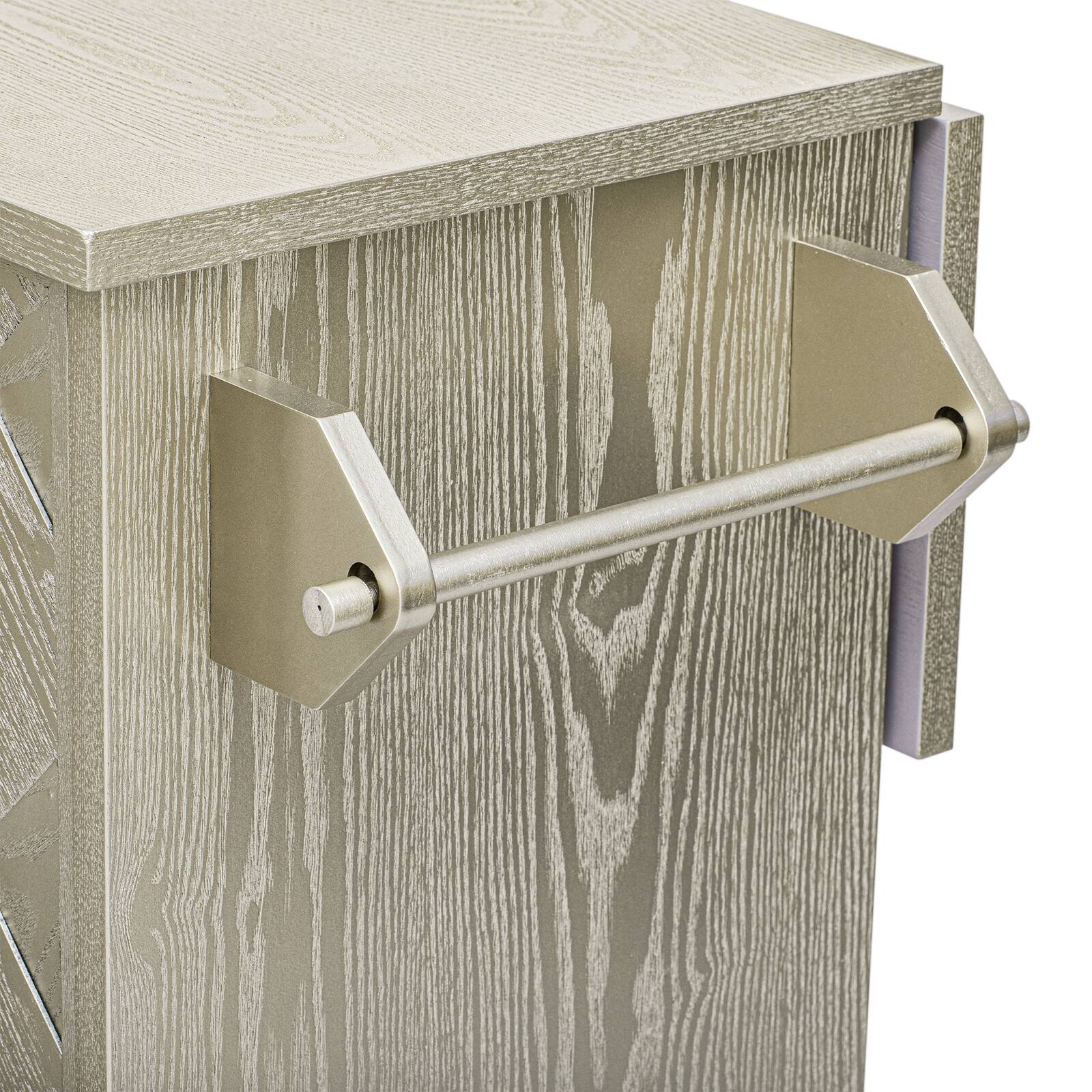 Alt View 7. Spaco - Spaco 51.2" Kitchen Island Cart with Drop Leaf, Handwoven Doors, Locking Casters, Internal Storage Rack, Solid Wood - Champagne.