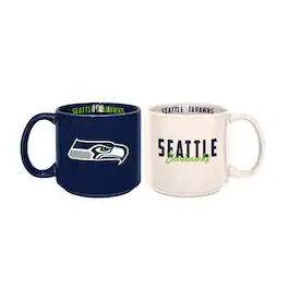 Logo Brands - Seattle Seahawks 2-Pack 15oz. Stackable Mug Set - Multicolor
