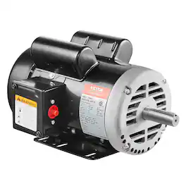 VEVOR - 5HP Air Compressor Electric Motor, 230V 25 Amps, 56HZ Frame 3450RPM, 7/8" Keyed Shaft, 2.25" Shaft Length, Single Phase - Black
